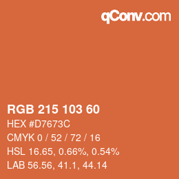 カラーコード: RGB 215 103 60 | qconv.com