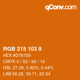 颜色代码: RGB 215 103 9 | qconv.com