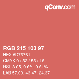 Farbcode: RGB 215 103 97 | qconv.com