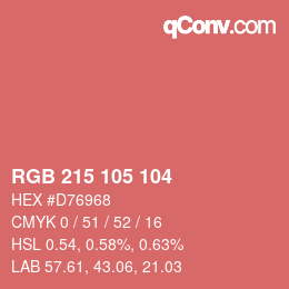 Color code: RGB 215 105 104 | qconv.com