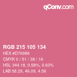 Color code: RGB 215 105 134 | qconv.com