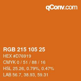 カラーコード: RGB 215 105 25 | qconv.com