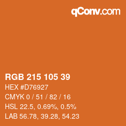 Color code: RGB 215 105 39 | qconv.com