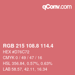 カラーコード: RGB 215 108.8 114.4 | qconv.com