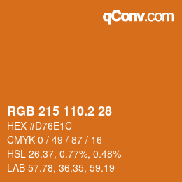 カラーコード: RGB 215 110.2 28 | qconv.com