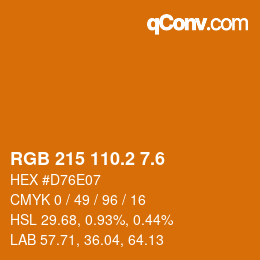 カラーコード: RGB 215 110.2 7.6 | qconv.com