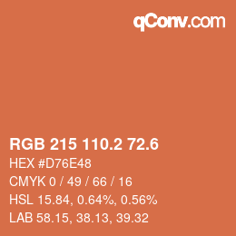 カラーコード: RGB 215 110.2 72.6 | qconv.com