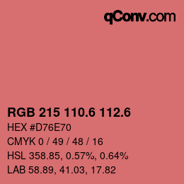 カラーコード: RGB 215 110.6 112.6 | qconv.com
