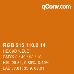 カラーコード: RGB 215 110.6 14 | qconv.com