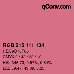 Código de color: RGB 215 111 134 | qconv.com