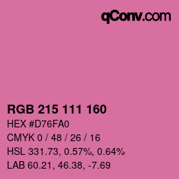 Color code: RGB 215 111 160 | qconv.com