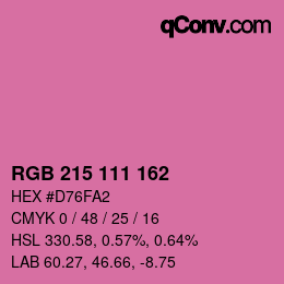 Color code: RGB 215 111 162 | qconv.com