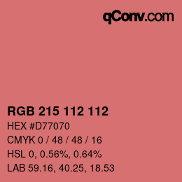 Farbcode: RGB 215 112 112 | qconv.com