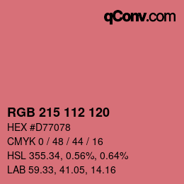 Farbcode: RGB 215 112 120 | qconv.com