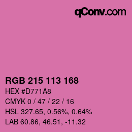 Color code: RGB 215 113 168 | qconv.com