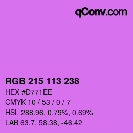 Color code: RGB 215 113 238 | qconv.com