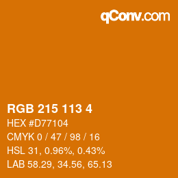 Color code: RGB 215 113 4 | qconv.com