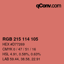 Color code: RGB 215 114 105 | qconv.com