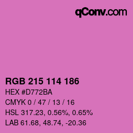カラーコード: RGB 215 114 186 | qconv.com