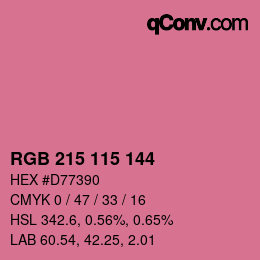 Color code: RGB 215 115 144 | qconv.com