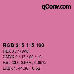 Color code: RGB 215 115 160 | qconv.com
