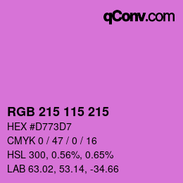 Color code: RGB 215 115 215 | qconv.com