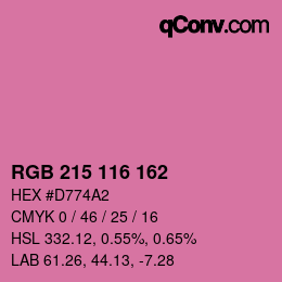 Color code: RGB 215 116 162 | qconv.com