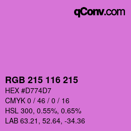 Color code: RGB 215 116 215 | qconv.com