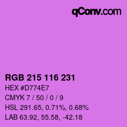 Color code: RGB 215 116 231 | qconv.com