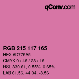 Color code: RGB 215 117 165 | qconv.com