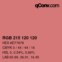 カラーコード: RGB 215 120 120 | qconv.com