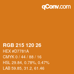Color code: RGB 215 120 26 | qconv.com