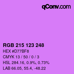 Color code: RGB 215 123 248 | qconv.com