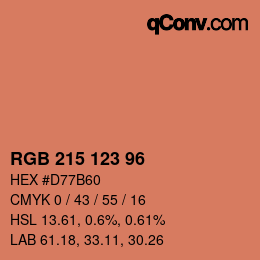 Color code: RGB 215 123 96 | qconv.com