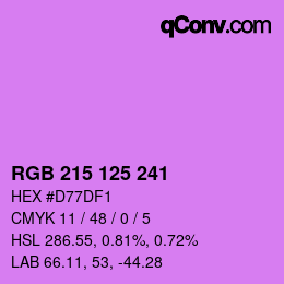 Color code: RGB 215 125 241 | qconv.com