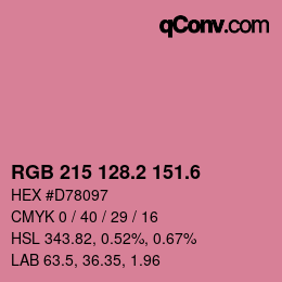 カラーコード: RGB 215 128.2 151.6 | qconv.com