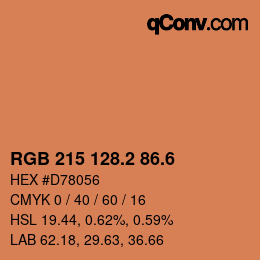 カラーコード: RGB 215 128.2 86.6 | qconv.com