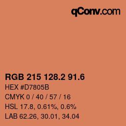 カラーコード: RGB 215 128.2 91.6 | qconv.com