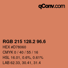 カラーコード: RGB 215 128.2 96.6 | qconv.com