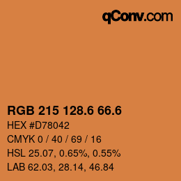 カラーコード: RGB 215 128.6 66.6 | qconv.com