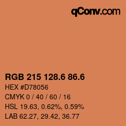 カラーコード: RGB 215 128.6 86.6 | qconv.com