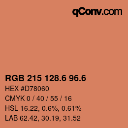 カラーコード: RGB 215 128.6 96.6 | qconv.com