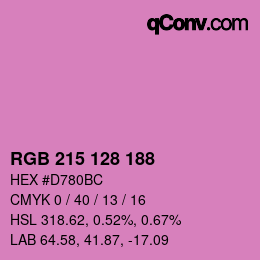 カラーコード: RGB 215 128 188 | qconv.com