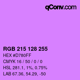 Color code: RGB 215 128 255 | qconv.com