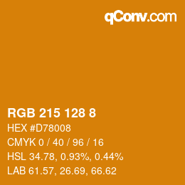 Color code: RGB 215 128 8 | qconv.com