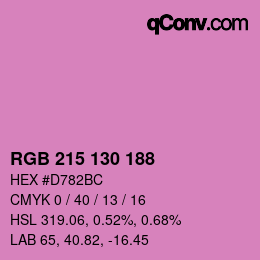 Código de color: RGB 215 130 188 | qconv.com
