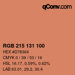 Color code: RGB 215 131 100 | qconv.com