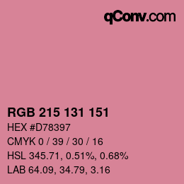 Color code: RGB 215 131 151 | qconv.com
