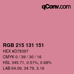 Color code: RGB 215 131 151 | qconv.com