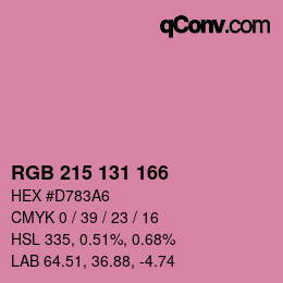 Color code: RGB 215 131 166 | qconv.com